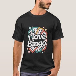 Ich liebe Bingo lustige Zahlen Enthusiast T-Shirt