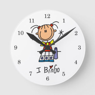 Ich liebe Bingo Runde Wanduhr