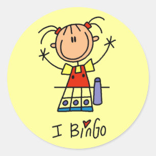 Ich liebe Bingo T-Shirts und Geschenke Runder Aufkleber