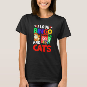 Ich liebe Bingo und Katzen Bingo-Ansager Humor Lot T-Shirt