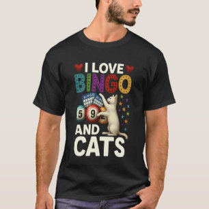 Ich liebe Bingo und Katzen Lustige Katze und Bingo T-Shirt