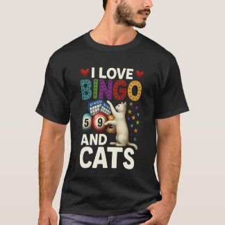 Ich liebe Bingo und Katzen Lustige Katze und Bingo T-Shirt