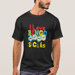 Ich liebe Bingo und Katzen Süßes Tier Bingo  2 T-Shirt