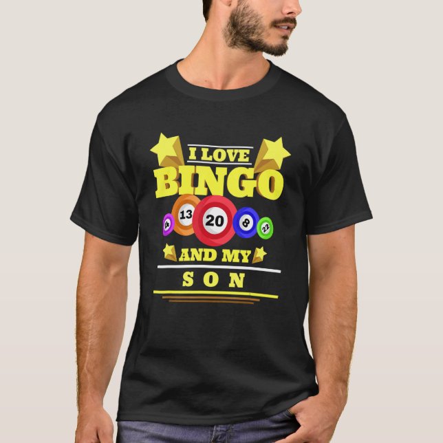 Ich Liebe Bingo und mein Son Casino Gambling Lotte T-Shirt (Vorderseite)