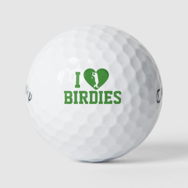 Ich liebe Birdies Golfbälle | Personalisierte Call (Vorderseite)