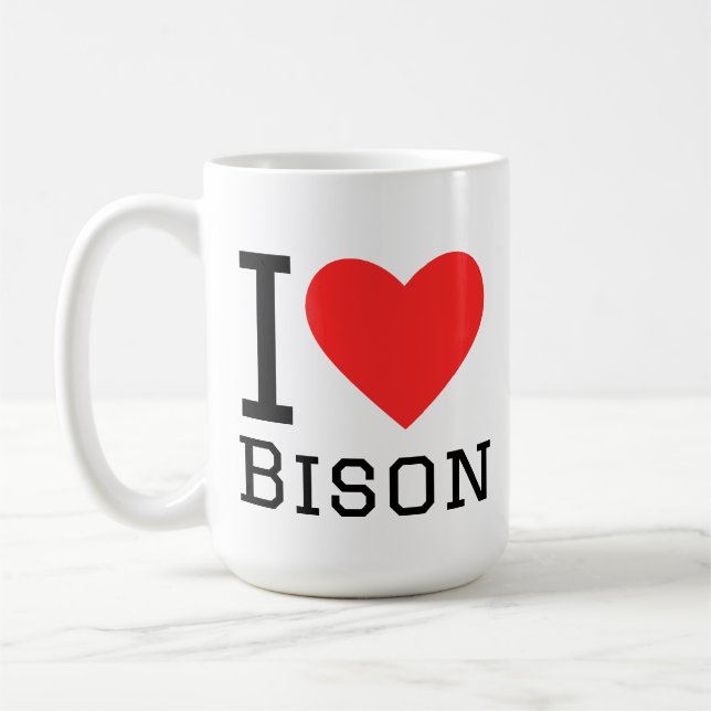 Ich liebe Bisons Kaffeetasse (Links)