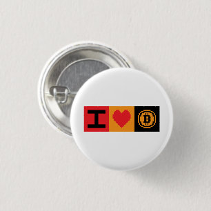 Ich liebe Bitcoin BTC 8-Bit Block Knopf Button