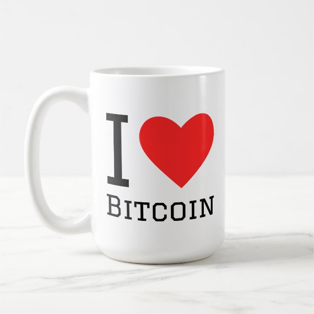 Ich liebe Bitcoin Kaffeetasse (Links)