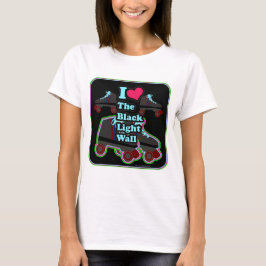 Ich Liebe Black Wall Roller Skaten Slogan Design T-Shirt