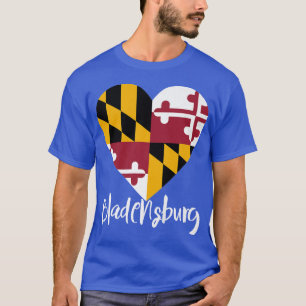 Ich liebe Bladensburg Maryland MD Flagge Herz Gesc T-Shirt