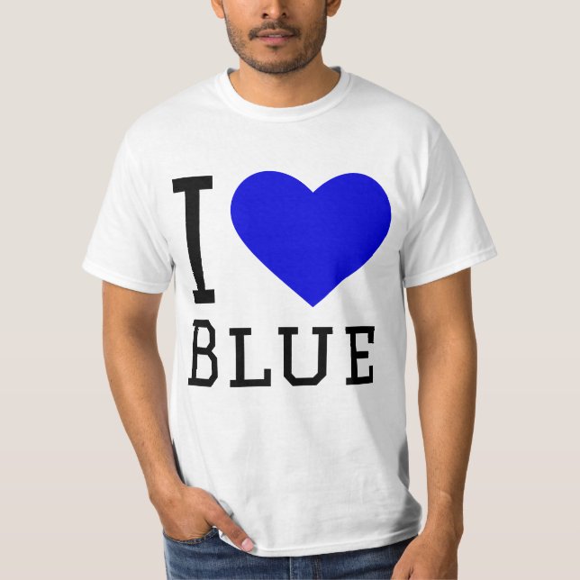 Ich Liebe blau T-Shirt (Vorderseite)