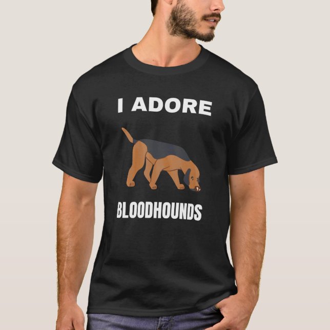 Ich liebe Bloodhounds T-Shirt (Vorderseite)