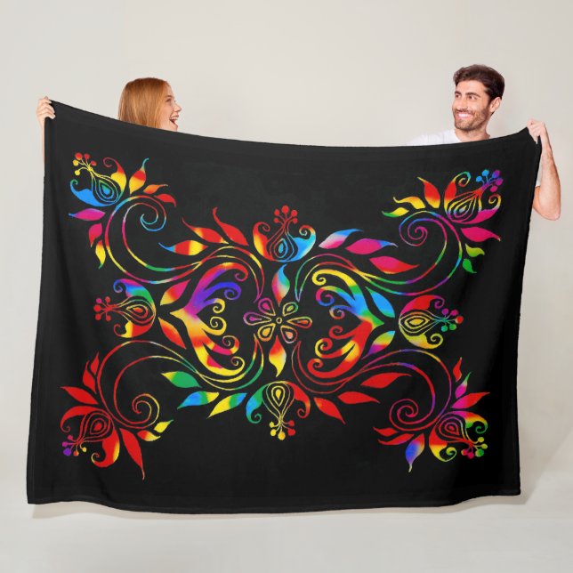 Ich liebe Blumen Fleecedecke (Beispiel)