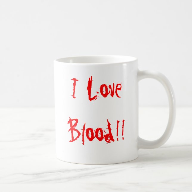 "Ich Liebe-Blut!!" Tasse (Rechts)