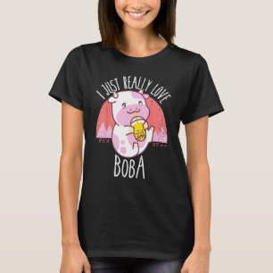 Ich liebe Boba japanische Kuh-Geschenke T-Shirt