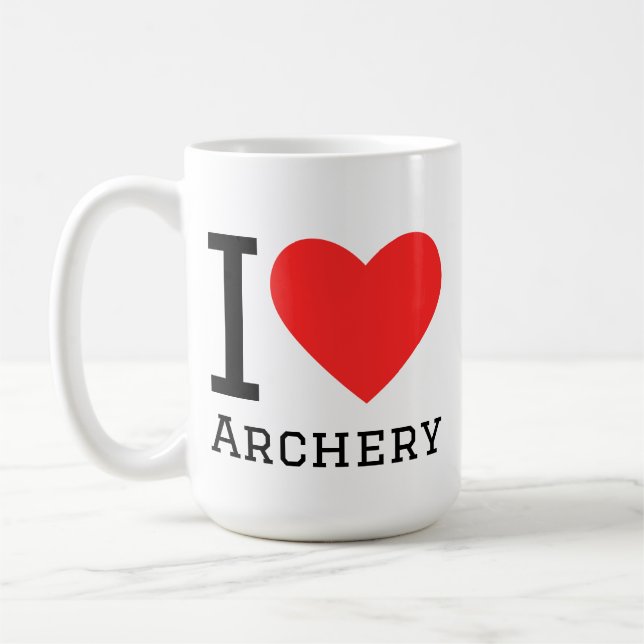 Ich liebe Bogenschießen Kaffeetasse (Links)