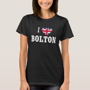 Ich liebe Bolton England Union Jack Flagge Herz En T-Shirt