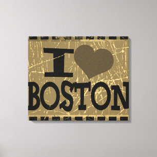 Ich liebe Boston - Vintage Boston Leinwanddruck