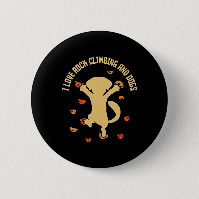 Ich liebe Bouldering und Hunde - Boulder Boulderin Button (Vorderseite)