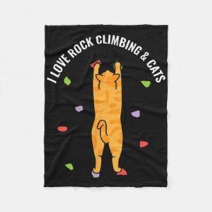 Ich liebe Bouldering und Katzen Süße Kitty Katze F Fleecedecke