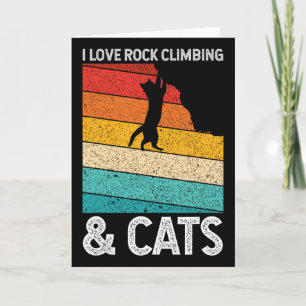 Ich liebe Bouldering und Katzen Süße Kitty Katze L Karte