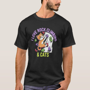 Ich liebe Bouldering und Katzenliebe lustige Katze T-Shirt