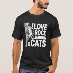 Ich liebe Bouldering und Katzenliebe Spaß T-Shirt