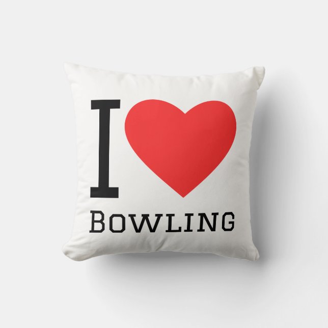 Ich liebe Bowling Kissen (Vorderseite)