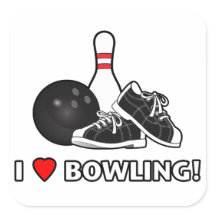 Ich Liebe Bowling mit Ball, Schuhen und Button