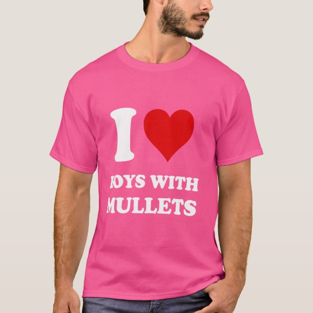 Ich Liebe Boys mit Mullets T-Shirt (Vorderseite)