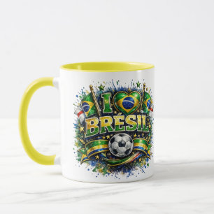 Ich liebe Brasilien 2026 Fußballfan Tasse