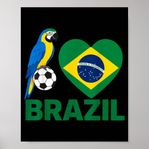 Ich liebe Brasilien Brasilianische Flagge Herz Fra Poster