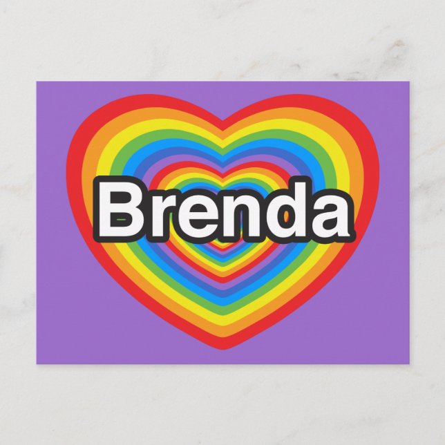 Ich Liebe Brenda. Ich Liebe dir Brenda. Herz Postkarte (Vorderseite)
