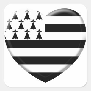 Ich liebe Bretagne Quadratischer Aufkleber