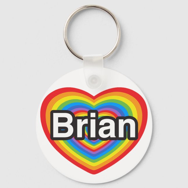 Ich Liebe Brian. Ich Liebe dir Brian. Herz Schlüsselanhänger (Vorderseite)