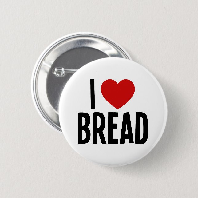 Ich liebe Brot • Ich liebe Brot runder Knopf Button (Vorne & Hinten)