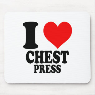 Ich liebe Brustpresse Mousepad