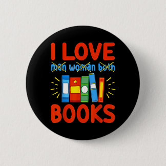 Ich liebe Bücher Lustiges Aroace Leser Buchliebhab Button