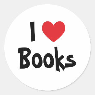 Ich liebe Bücher Runder Aufkleber