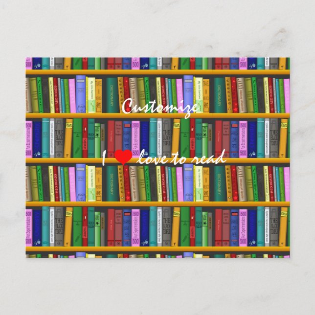 Ich Liebe, Bücher Thunder_Cove lesen Postkarte (Vorderseite)