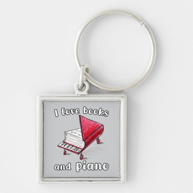 Ich Liebe Bücher und Klavier, authentische Freehan Schlüsselanhänger (Vorne)