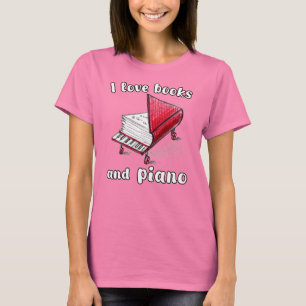 Ich Liebe Bücher und Klavier, authentische Freehan T-Shirt