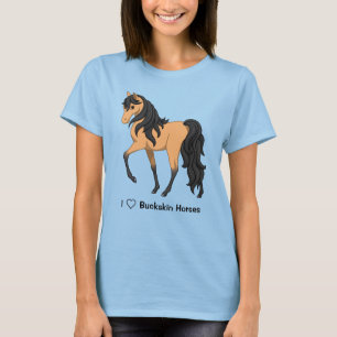 Ich liebe Buckskin-Pferde hübsche Stute T-Shirt