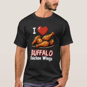 Ich liebe Buffalo Chicken Wings BBQ Hot Wing Sauce T-Shirt