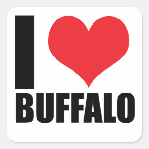 Ich liebe Buffalo Quadratischer Aufkleber