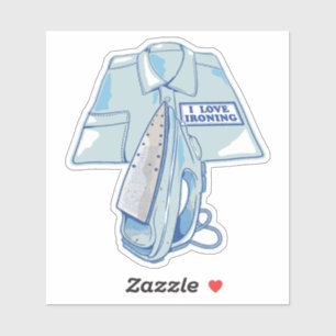 Ich Liebe bügelt lustiges Eisen Aufkleber