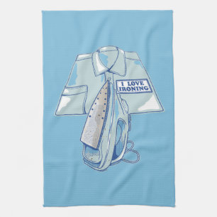 Ich Liebe bügelt lustiges Eisen Geschirrtuch