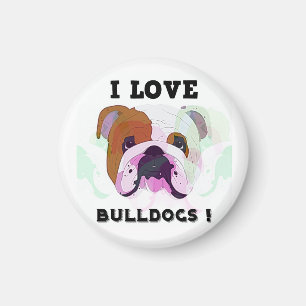 Ich liebe Bulldoggen Magnet