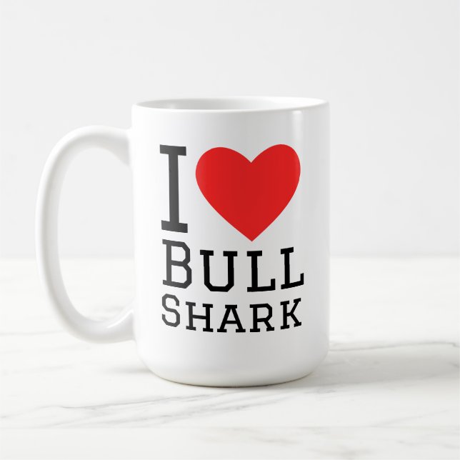 Ich liebe Bullenhai Kaffeetasse (Links)