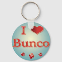 Ich Liebe Bunco in Rot mit roten Würfeln